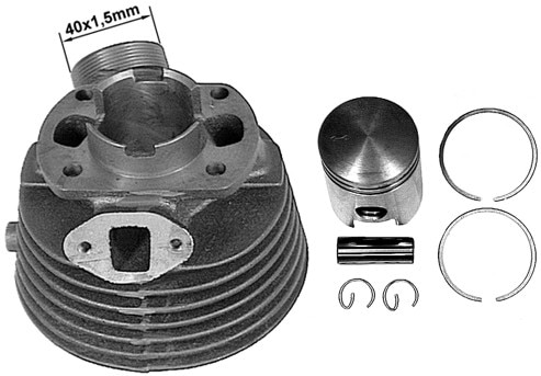 Cylinder inkl. kolv 50cc, 5,5hk Sachs