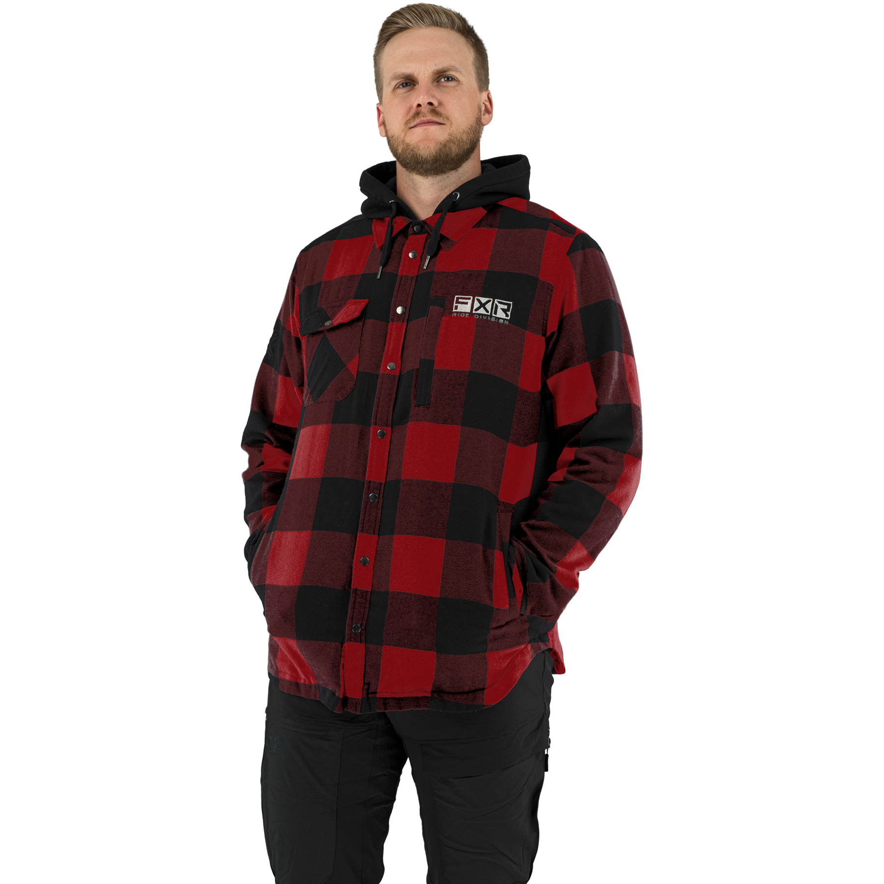 HOODS & TRÖJOR Jacka Dam FXR Timber Plaid Fodrad Maroon Svart Lägsta