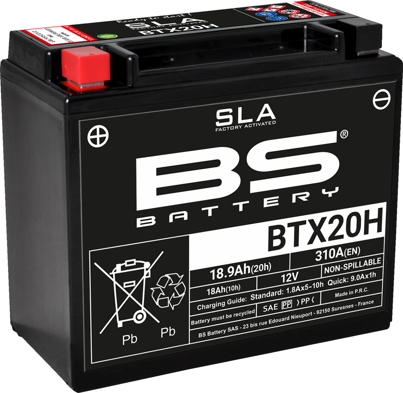 Batteri SLA BS BTX20 12V 18Ah VÄ+