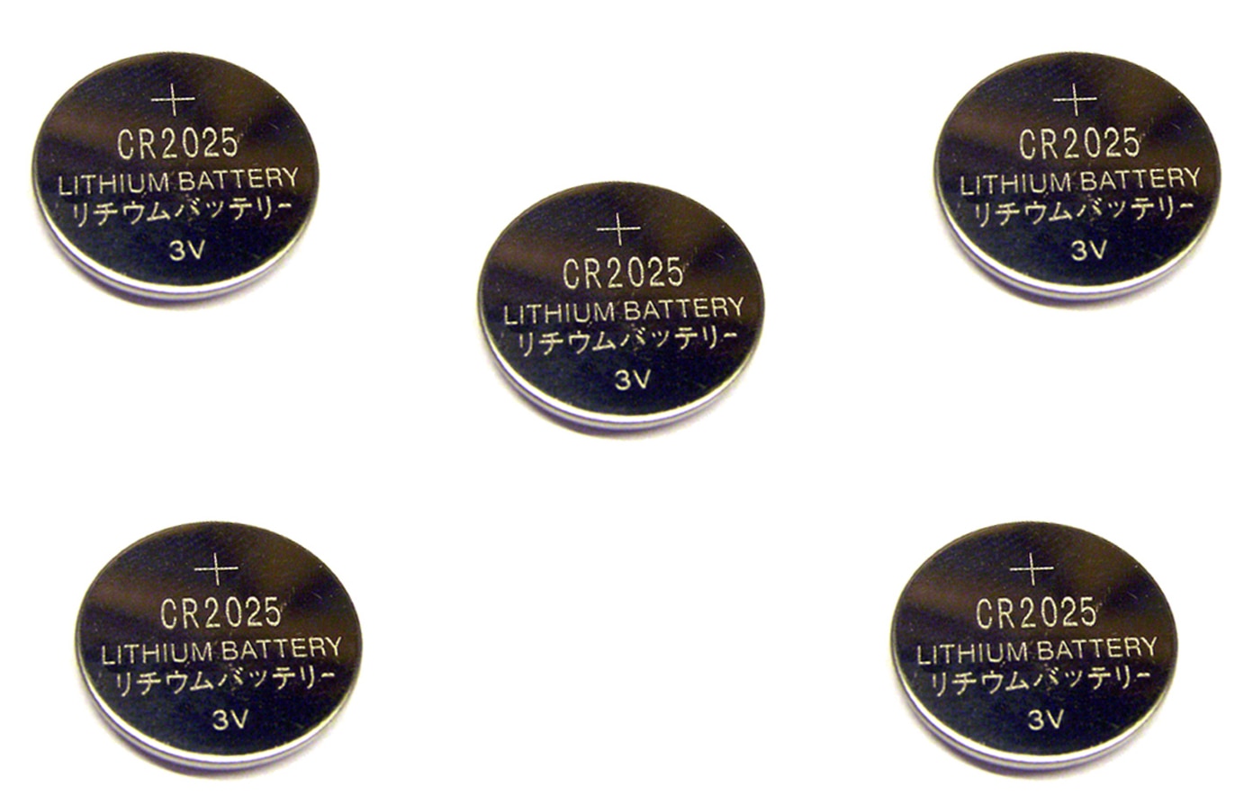 Knappcellsbatteri CR2025, 3V, 5-pack