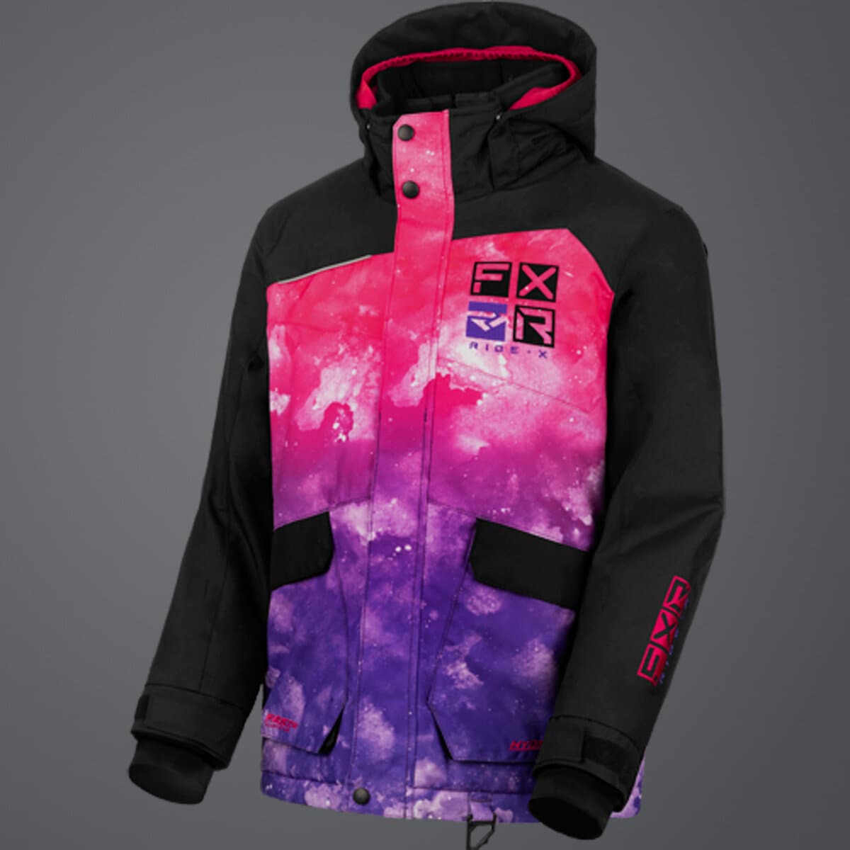 Jacka FXR Child/Youth Kicker, Purple Electric Pink Ink/Black