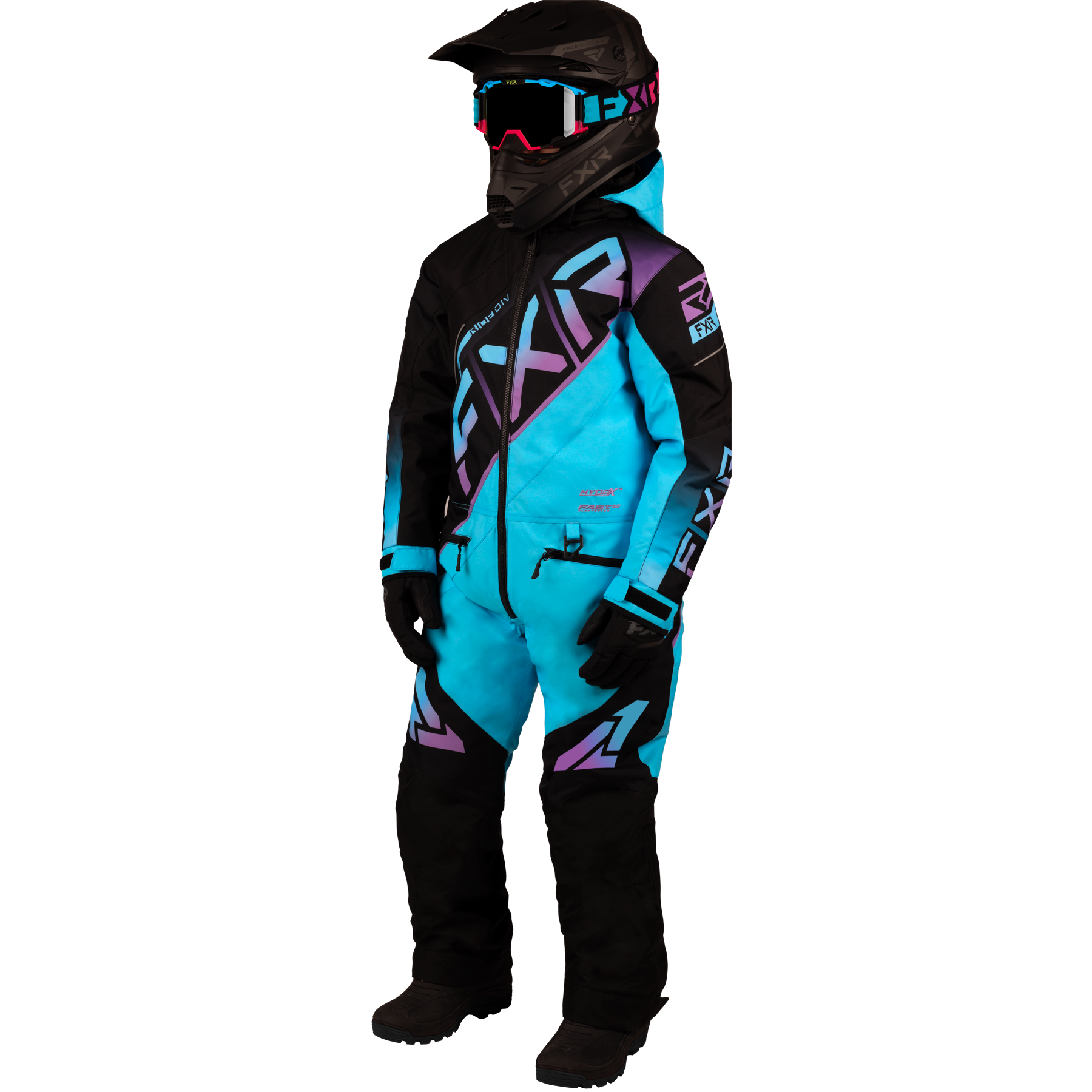 Onepiece FXR Child/Youth CX, Black/Sky Lilac Fade