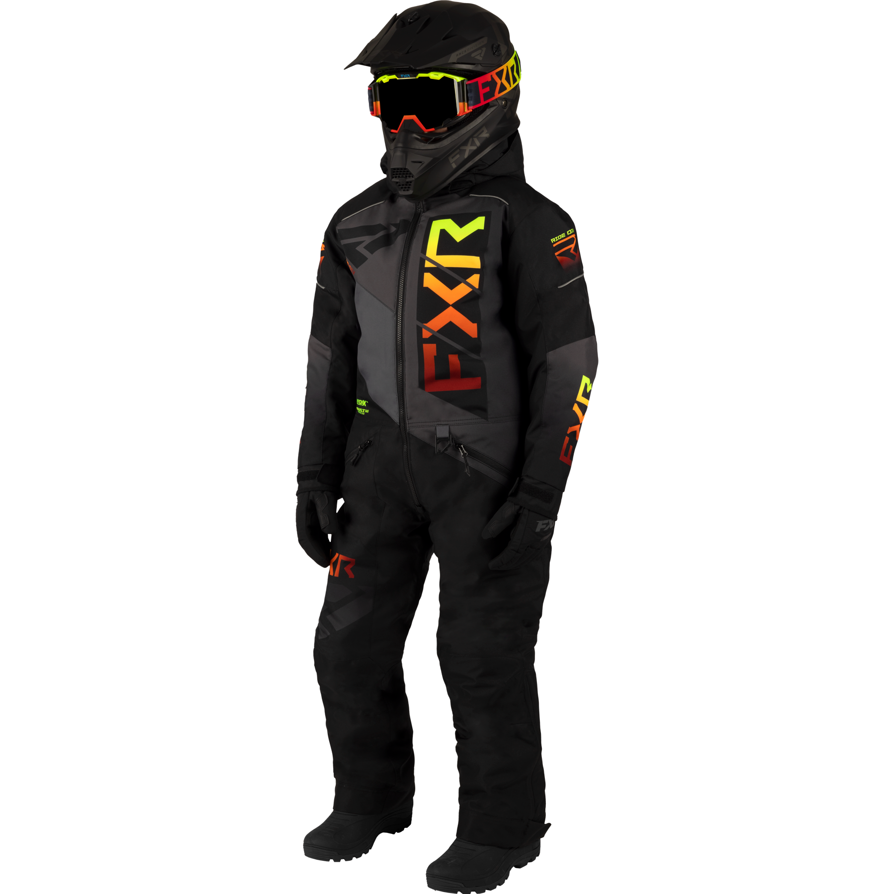 Onepiece FXR Child/Youth Helium, Black/Char/Inferno