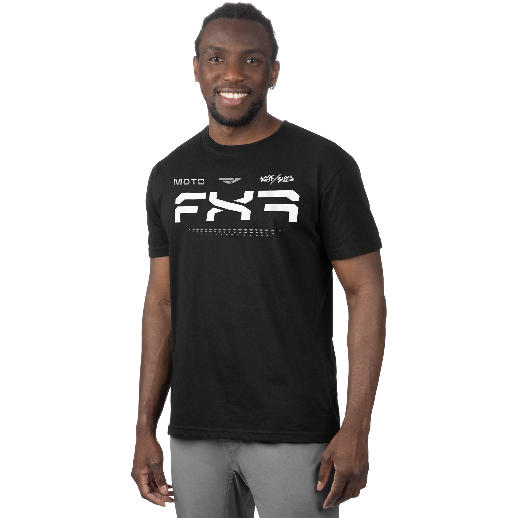 T-Shirt FXR Moto, Black/White