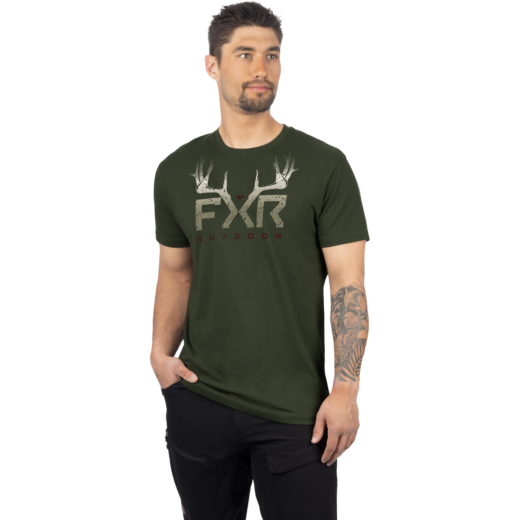 T-Shirt FXR Antler, Army/Stone