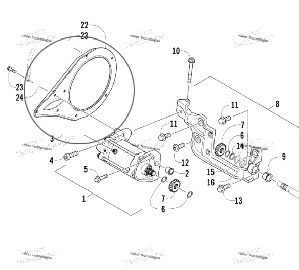Hållare startmotor Arctic Cat