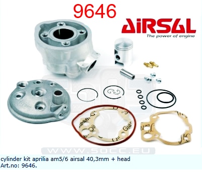 Cylindersats+topplock Airsal Minarelli AM5/6 50cc 