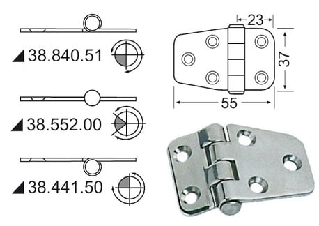 Gångjärn SS 55x37mm Osculati