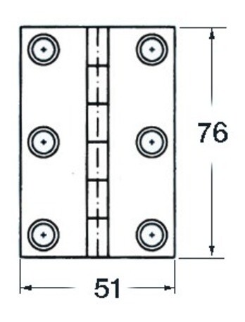 Gångjärn dolt SS 76x51mm Osculati