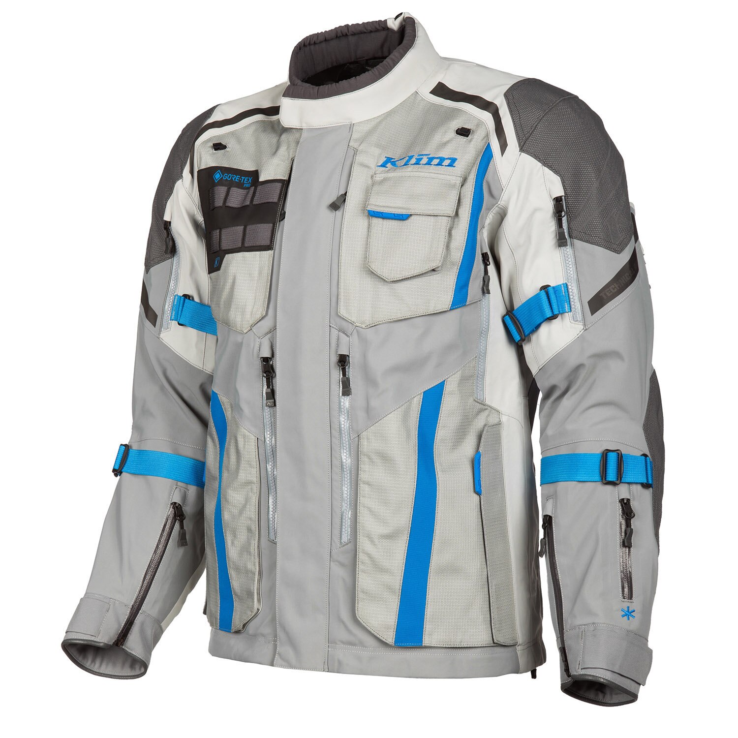 Jacka Klim Badlands Pro, Cool Gray - Electric Blue Lemonade