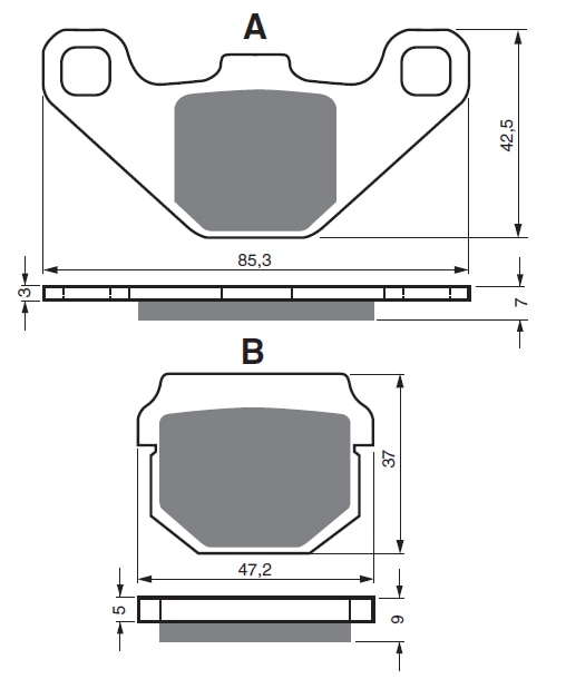 Bromsbelägg bak E-Ton ATV