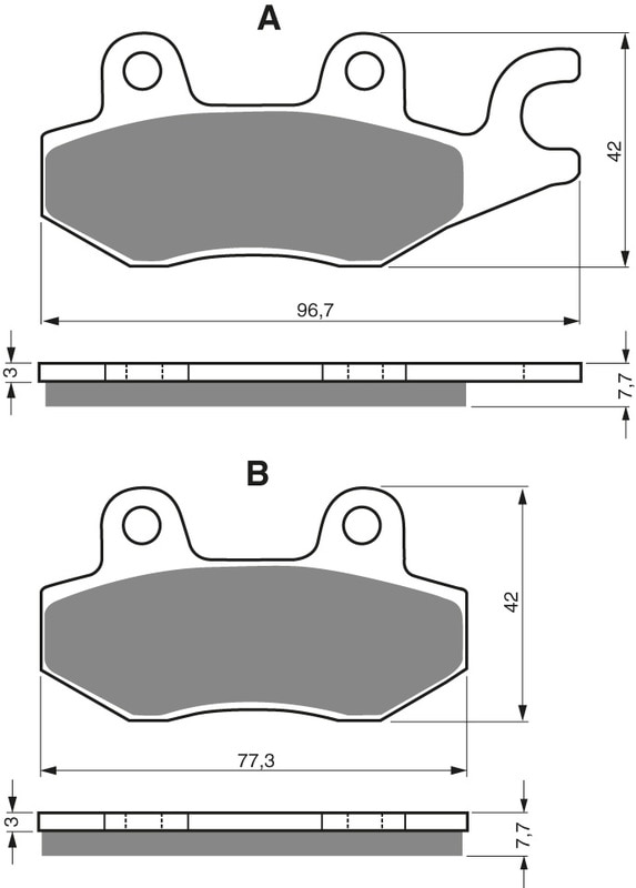 Bromsbelägg bak E-Ton ATV