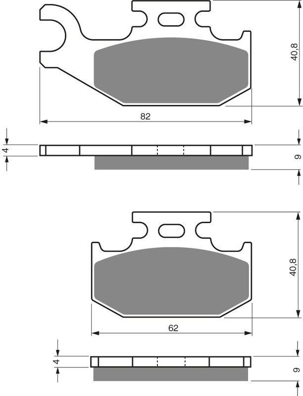 Bromsbelägg fram höger John Deere ATV