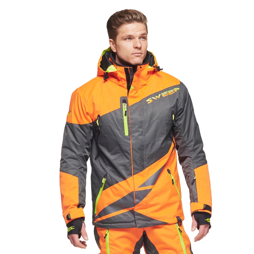 Jacka Sweep Rush Snowmobile Touring, Orange/Grå