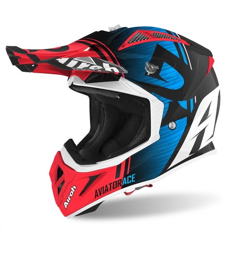 Hjälm Airoh Aviator Ace Kybon Red/Blue Gloss