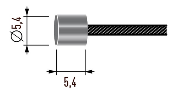 Innerwire med cylindernippel 1,9x2000mm