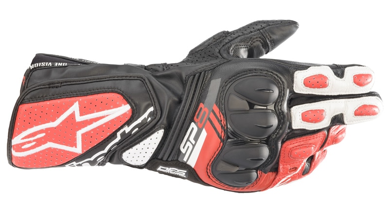 Handskar Alpinestars SP-8 v3, Black/White/Bright Red