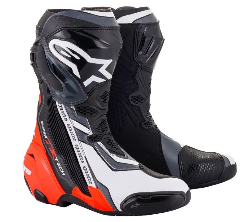 Stövel Alpinestars Supertech R, Black/Red fluo/White/Grey