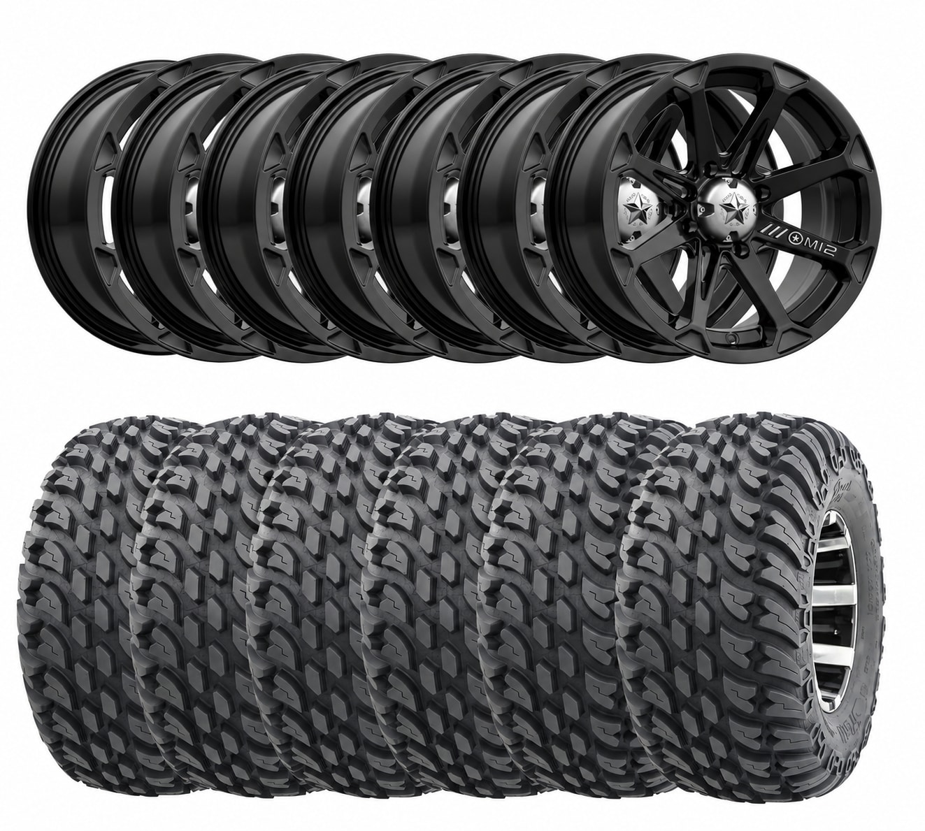 ATV-Däckpaket Can-Am 6x6 28" Däck/14" Fälg – Wanda VS3020 Storm/MSA M12 Diesel