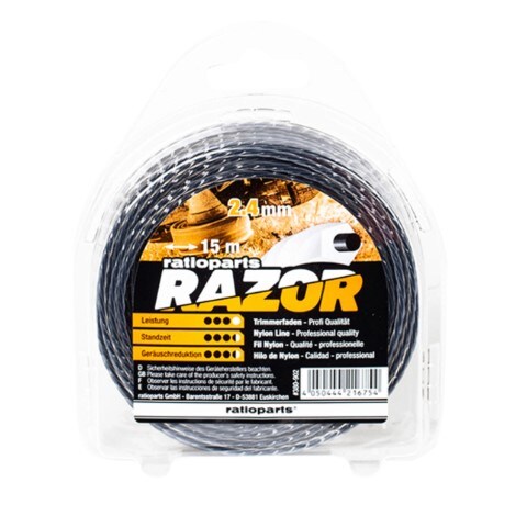 Trimmerlina tvåkärnig 2.4 mm 15 m Razor