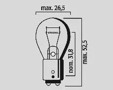 Glödlampa 12V 21/5W BAY15D AMB