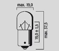 Glödlampa 12V 10W BAU15S AMB