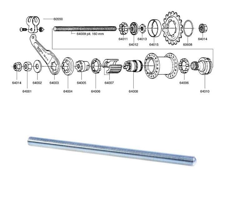 Axel SHIMANO (CB-E110) 165mm 6-1/2