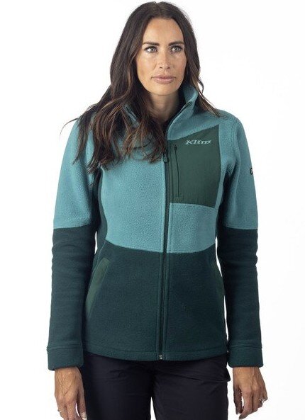 Fleecejacka Klim W´s Darby Canyon, Green-Blue Slate - Rain Forest