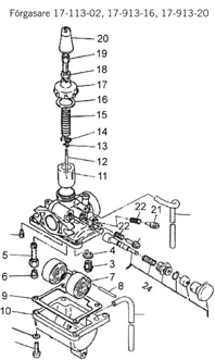 Reservdelar till Mikuni 20 mm