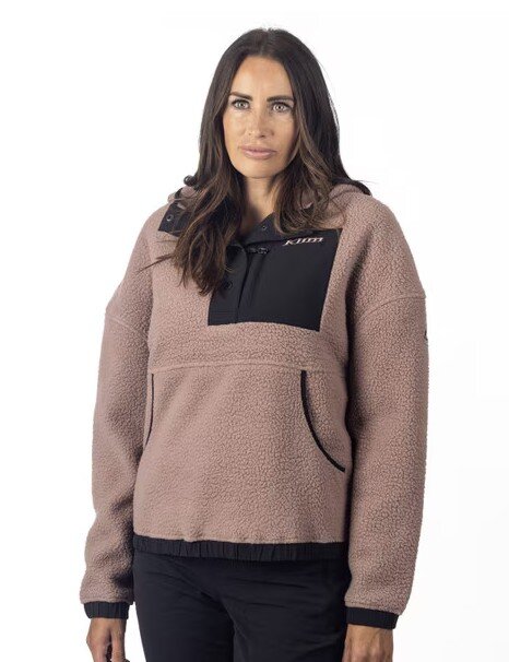 Fleecejacka Klim W´s Sira High Pile Hoodie, Twilight Mauve - Black