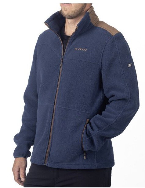 Fleecejacka Klim Teton Crest, Insignia Blue - Cocoa Brown